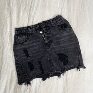 Boohoo Black Denim Skirt